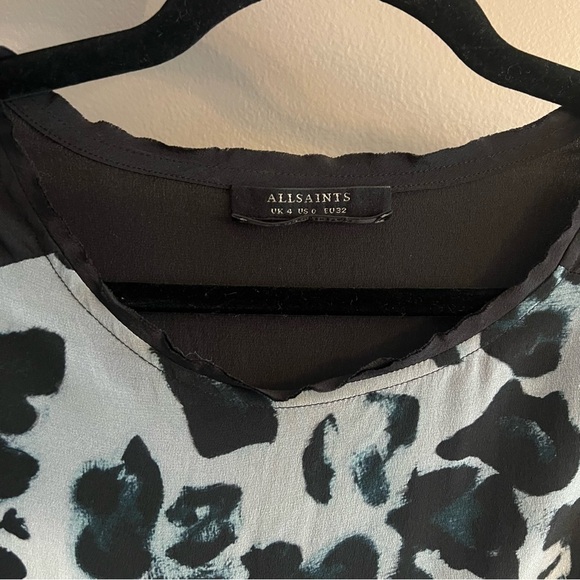 ALLSAINTS Riviera Leo Dress Animal Print Knotted Asymmetrical Sleeveless Grunge - Picture 11 of 15